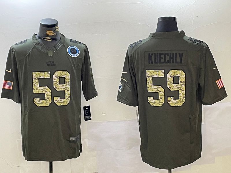 Men Carolina Panthers #59 Kuechly Green 2024 Nike Olive Salute To Service Limited NFL Jersey style 1->carolina panthers->NFL Jersey